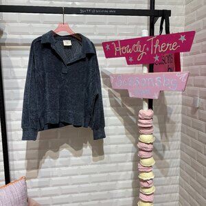 Loose Fit Chenille Sweatshirt- C4154-T